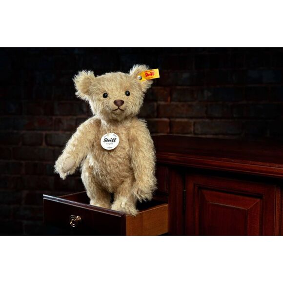 Steiff New James Mohair Teddy Bear 000362 10″ Beige Classic 5-Joint German Made - Picture 5 of 6